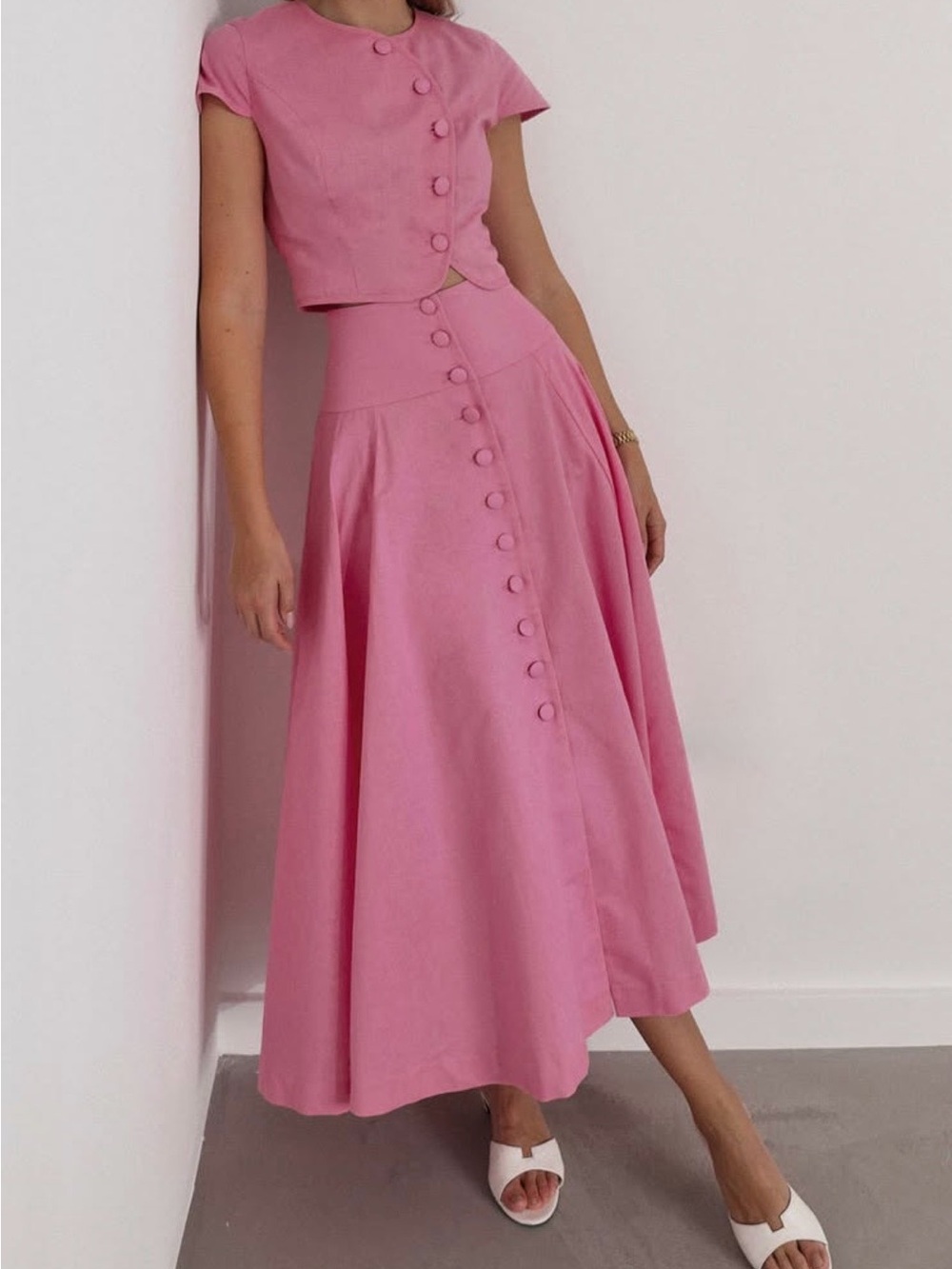 Vita Grace skirt rossala button down swing  full medium